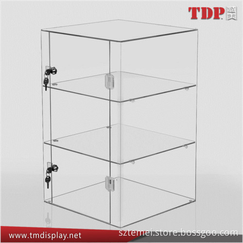 Clear 3 Shelves Acrylic Handset Display Cabinet with Key&Lock Set